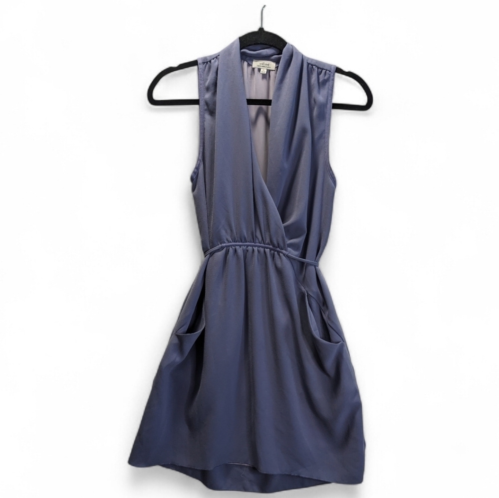 Wilfred Women's Lavender Faux Wrap Mini Dress Material From Japan XS Flaw